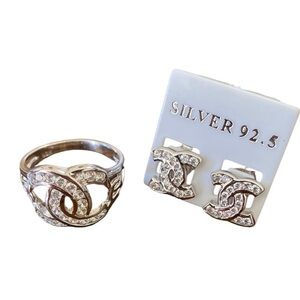 Set of Sterling Silver ring & earrings 💍